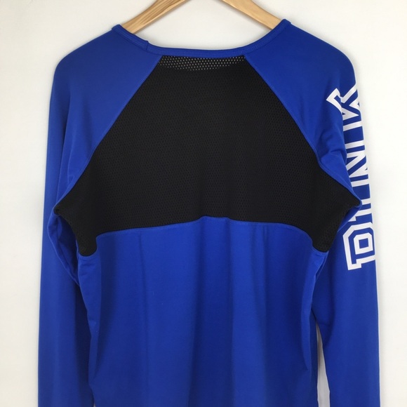 PINK Victoria’s Secret Athletic Pullover Top Blue Oversized Women’s Size Small - Picture 11 of 13